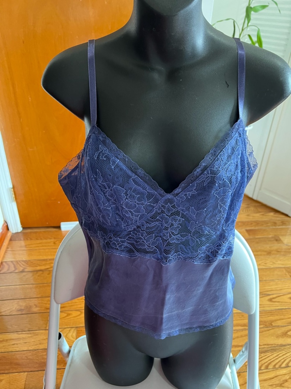 Victoria's Secret Navy Lace Satin Cami